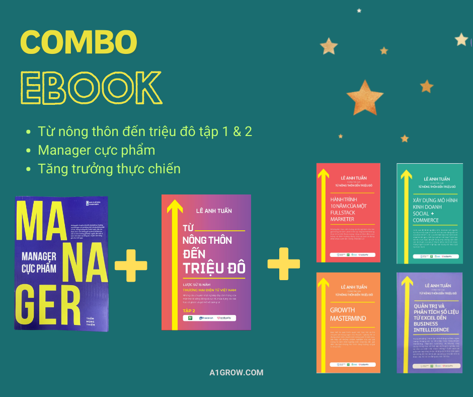 Combo Ebook: Manager cực phẩm + Triệu đô tập 2 + Bộ Tăng trưởng thực chiến