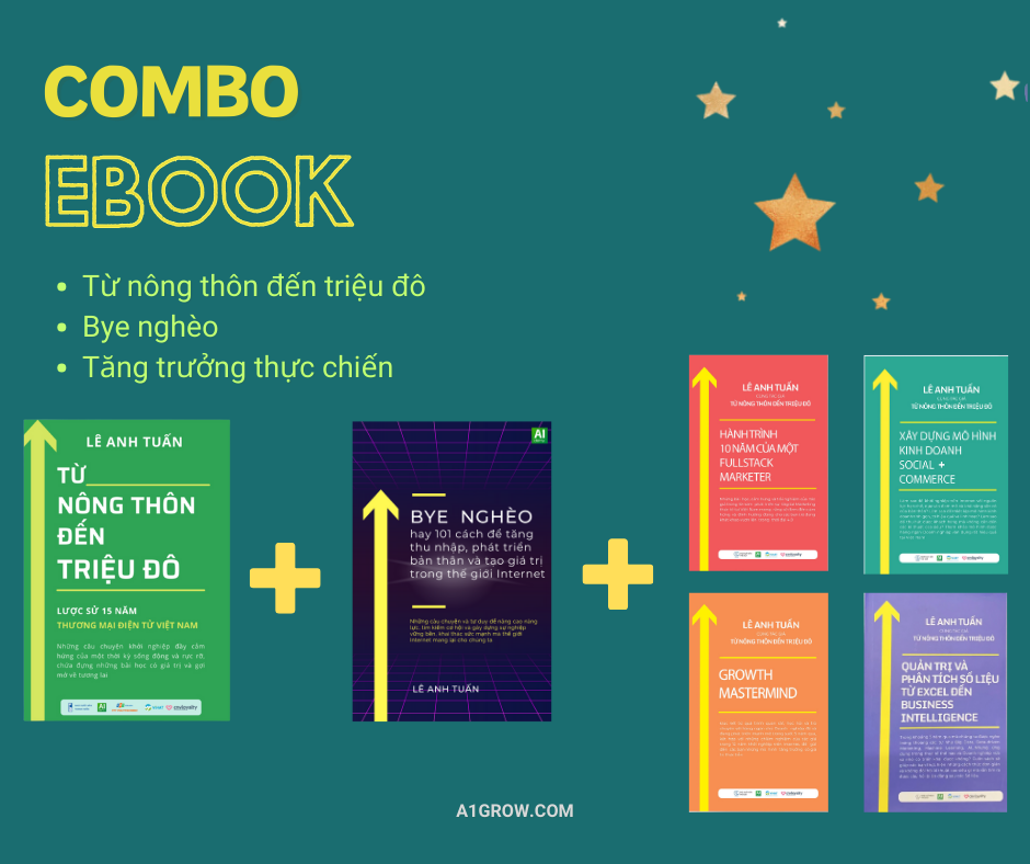  Combo ebook: Từ nông thôn đến triệu đô tập 1 - Bye Nghèo - Tăng trưởng thực chiến 