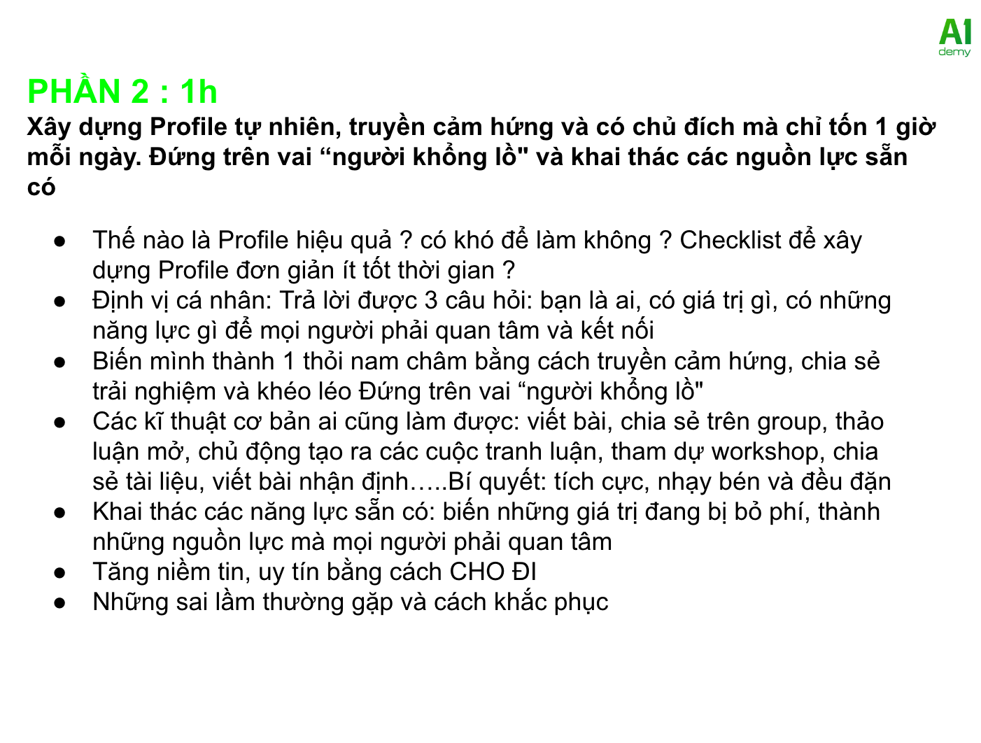 Khoá học: Xây dựng Profile và Seeding để Bán hàng
