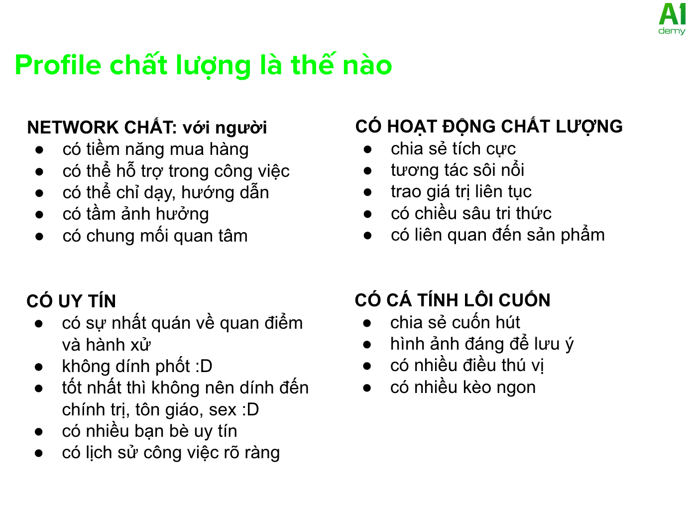  Khoá học: Xây dựng Profile và Seeding để Bán hàng 