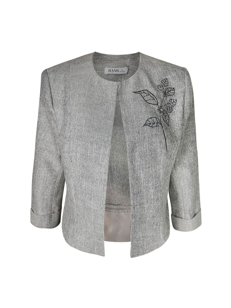 Áo vest thêu họa tiết, tay lửng