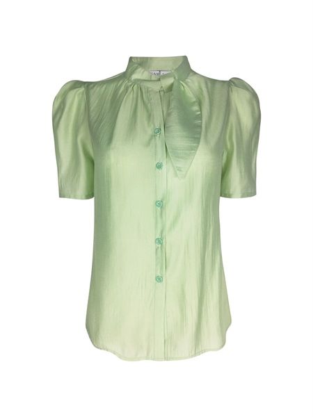 Áo cổ sơ mi cách điệu, tay phồng