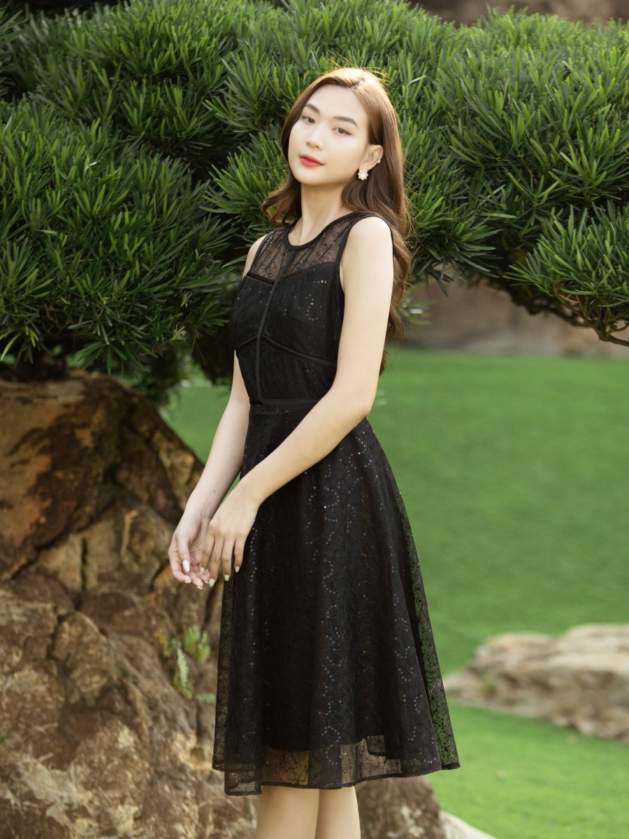 Đầm ren thêu nữ tính, sang trọng