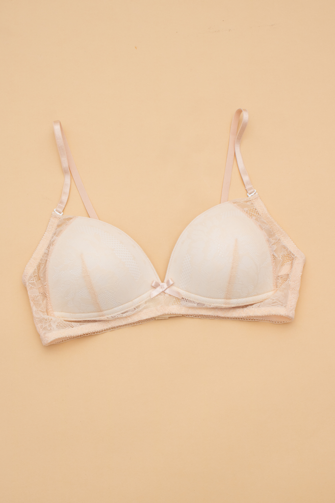 Bra Cup V ren lưới Nude Nhạt V2.1