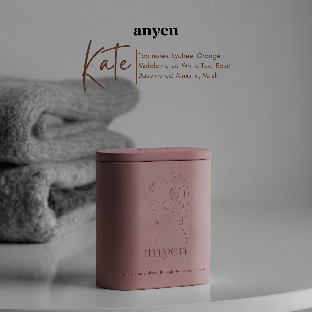 Kate - Nến thơm (scent of White Tea & Lychee / hương Bạch Trà & Vải)