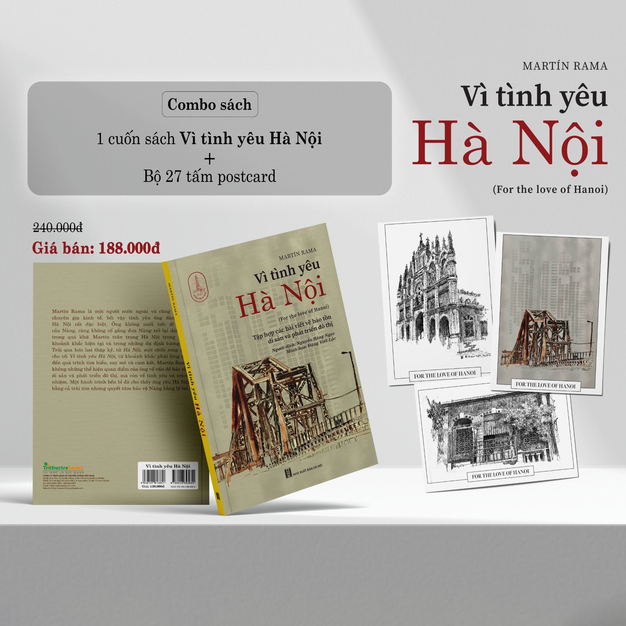 Combo Vì tình yêu Hà Nội (For the love of Hanoi) + postcard