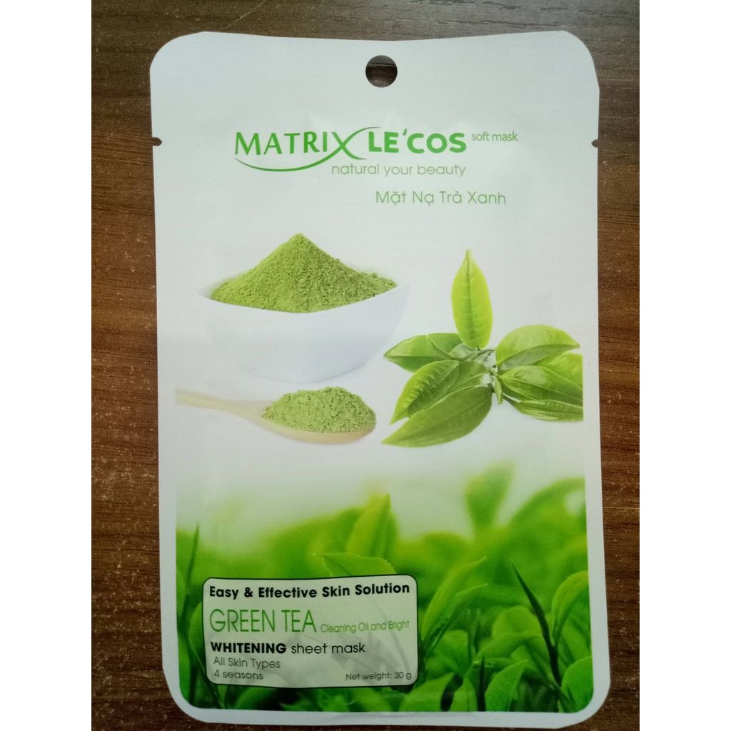 Mặt nạ TRÀ XANH Matrix Le'cos - Hộp 20 gói