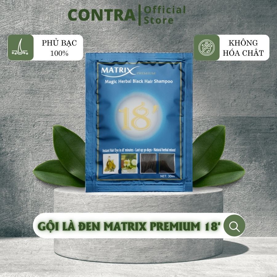 Dầu gội Phủ bạc Cao cấp Matrix Premium 18 - Hộp 10 gói