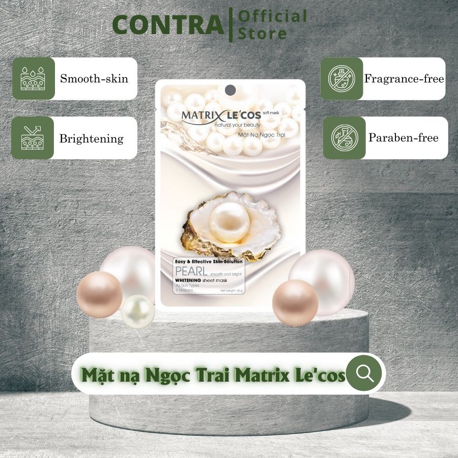 Mặt nạ NGỌC TRAI Matrix Lecos - Hộp 20 gói