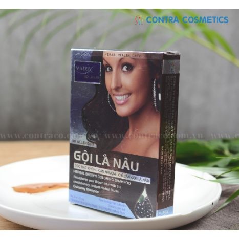Dầu gội phủ bạc gội là Nâu tóc cấp tốc gói 30ml - Contra Cosmetics