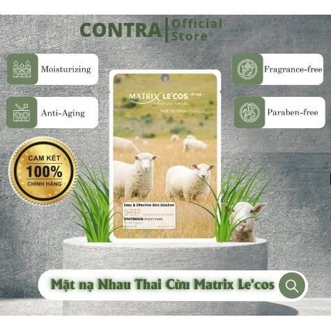 Combo mix 3 gói mặt nạ giấy dưỡng ẩm làm trắng da cao cấp Matrix Lecos - Contra Cosmetisc