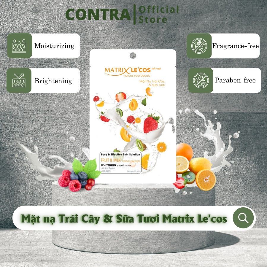 Mặt nạ TRÁI CÂY & SỮA TƯƠI Matrix Lecos