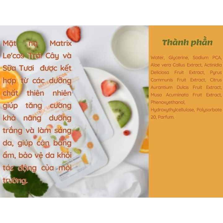 Mặt nạ TRÁI CÂY & SỮA TƯƠI Matrix Lecos