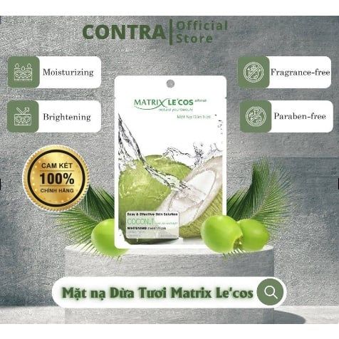 Combo mix 3 gói mặt nạ giấy dưỡng ẩm làm trắng da cao cấp Matrix Lecos - Contra Cosmetisc