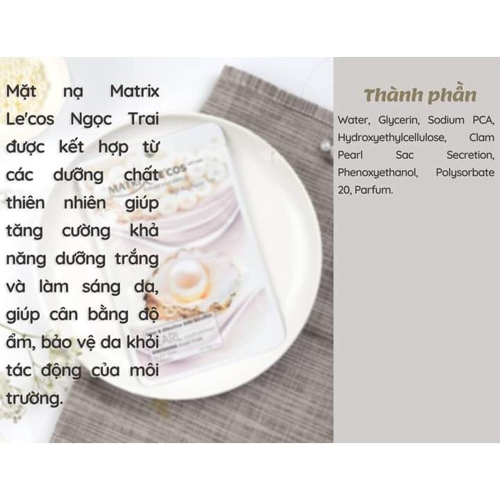 Mặt nạ NGỌC TRAI Matrix Lecos - Hộp 20 gói