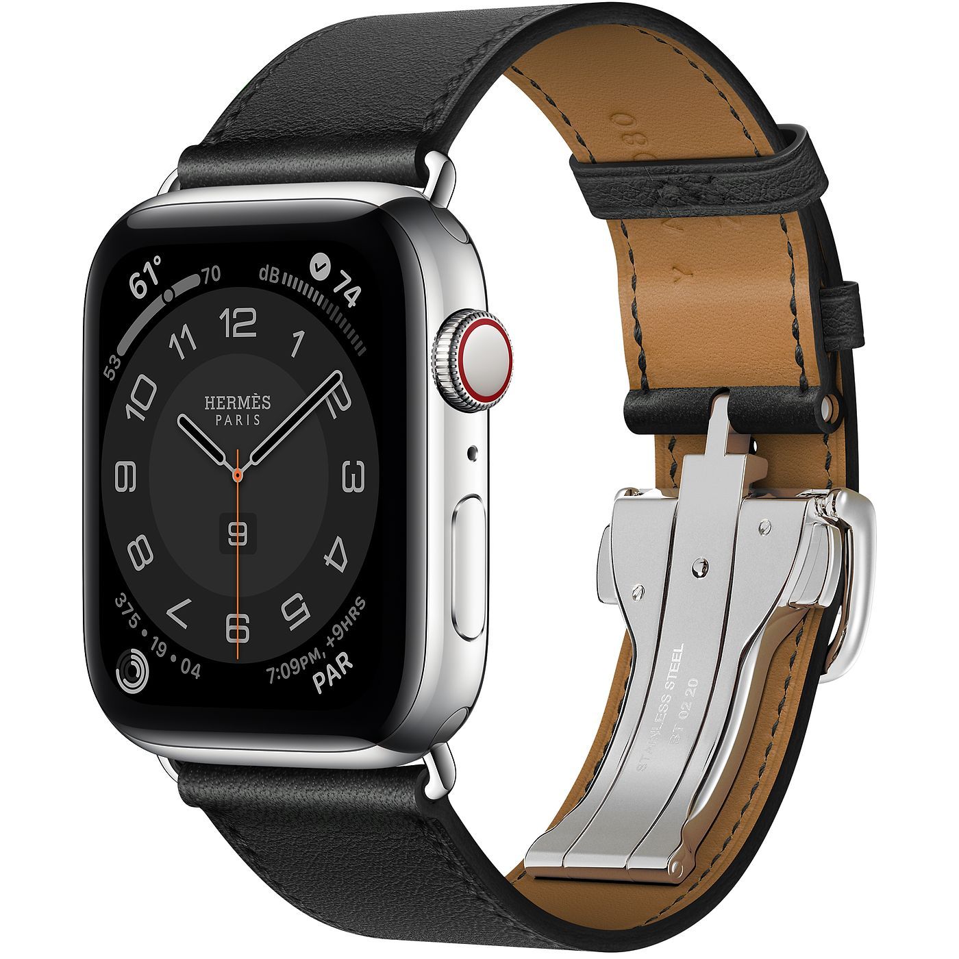 Apple Watch 44mm Hermès Silver Stainless Steel Case with Single Tour Deployment Buckle