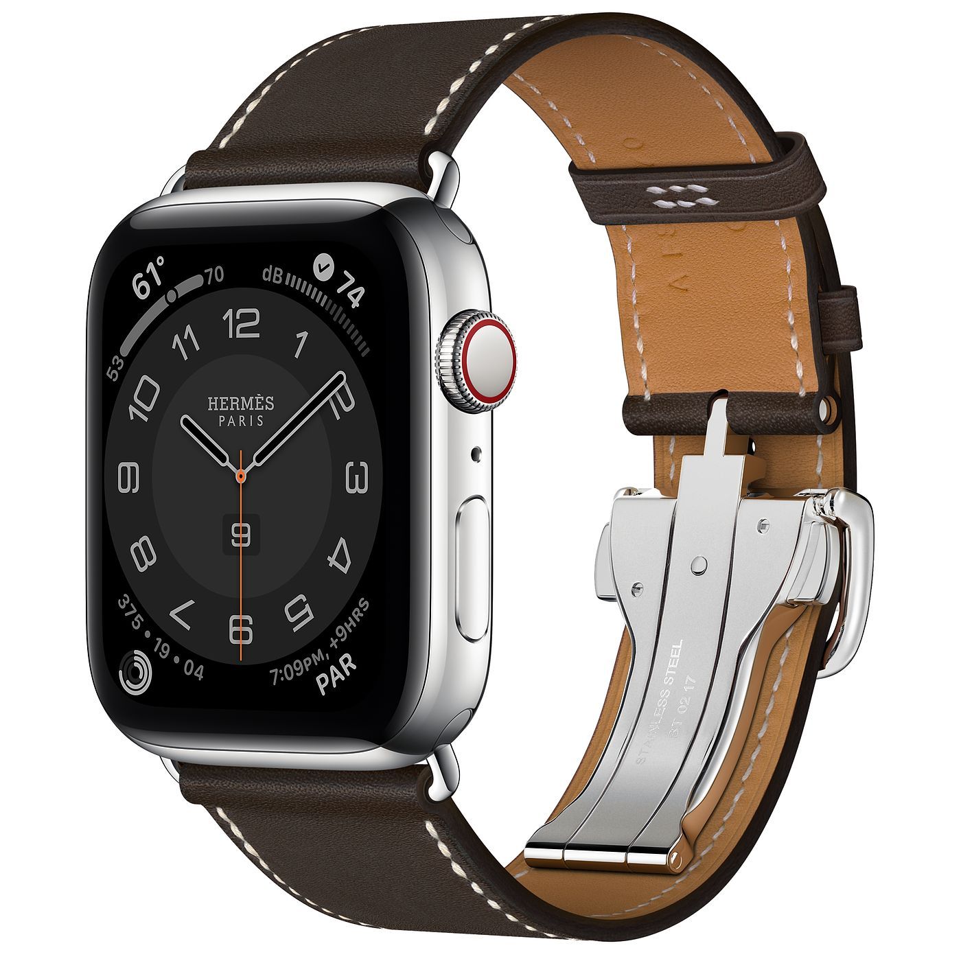 Apple Watch 44mm Hermès Silver Stainless Steel Case with Single Tour Deployment Buckle