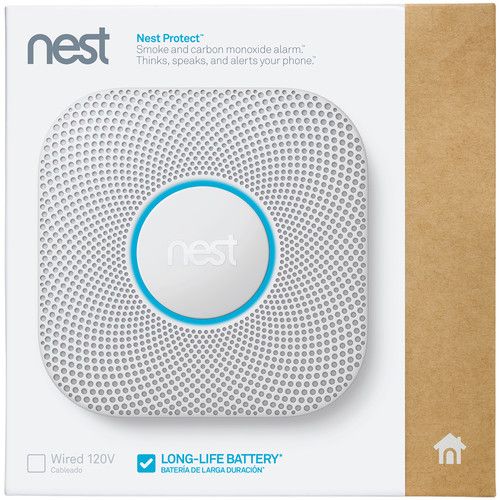 Google Nest Protect Smoke + Carbon Monoxide Alarm, 2nd Gen, Battery