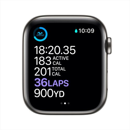 Apple Watch Series 6 GPS + Cellular 44mm Stainless Steel, Sport Band