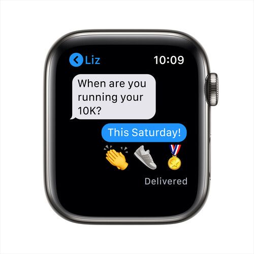 Apple Watch Series 6 GPS + Cellular 44mm Stainless Steel, Sport Band