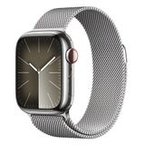  Đồng hồ Apple Watch Series 9 Stainless Steel với dây Milanese Loop 