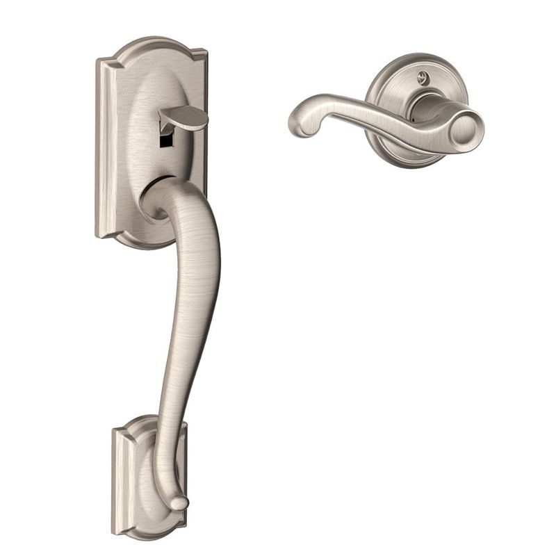  Khoá thông minh Schlage Camelot Front Entry Handle Accent Right-Handed Interior Lever (Satin Nickel) 