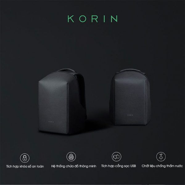 Korin Design K11 - Balo chống trộm, chống nước siêu nhẹ