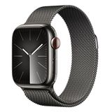  Đồng hồ Apple Watch Series 9 Stainless Steel với dây Milanese Loop 