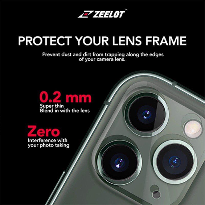Miếng dán bảo vệ Camera viền màu chống va đập Zeelot cao cấp cho iPhone 11 Pro | 11 Pro Max
