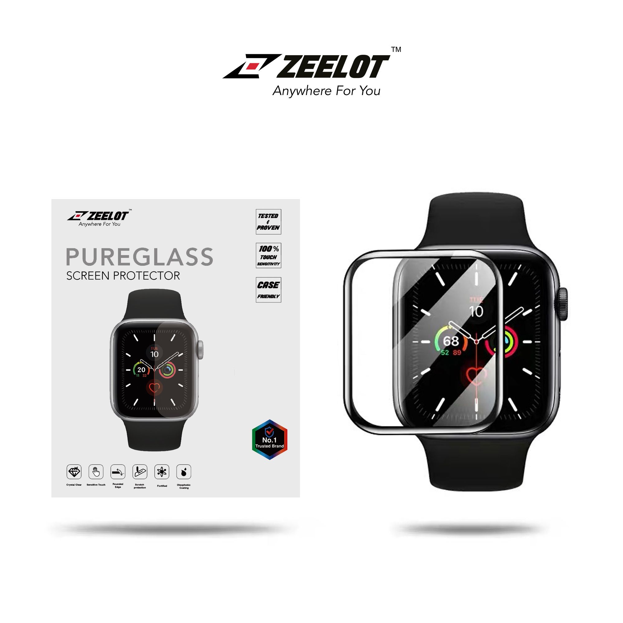 Kính Cường Lực Trong Suốt Bảo Vệ Màn Hình Zeelot cao cấp cho Apple Watch