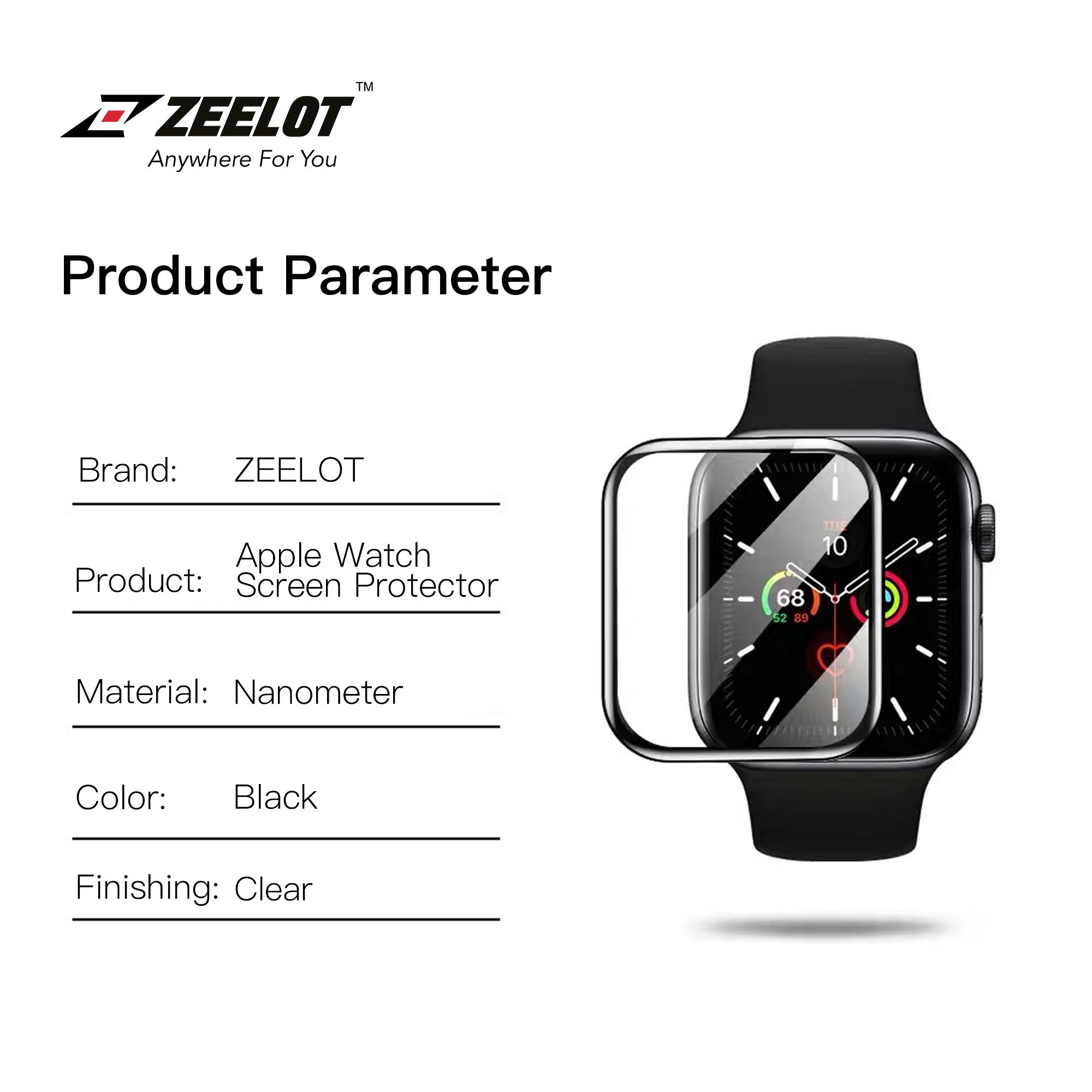 Kính Cường Lực Trong Suốt Bảo Vệ Màn Hình Zeelot cao cấp cho Apple Watch
