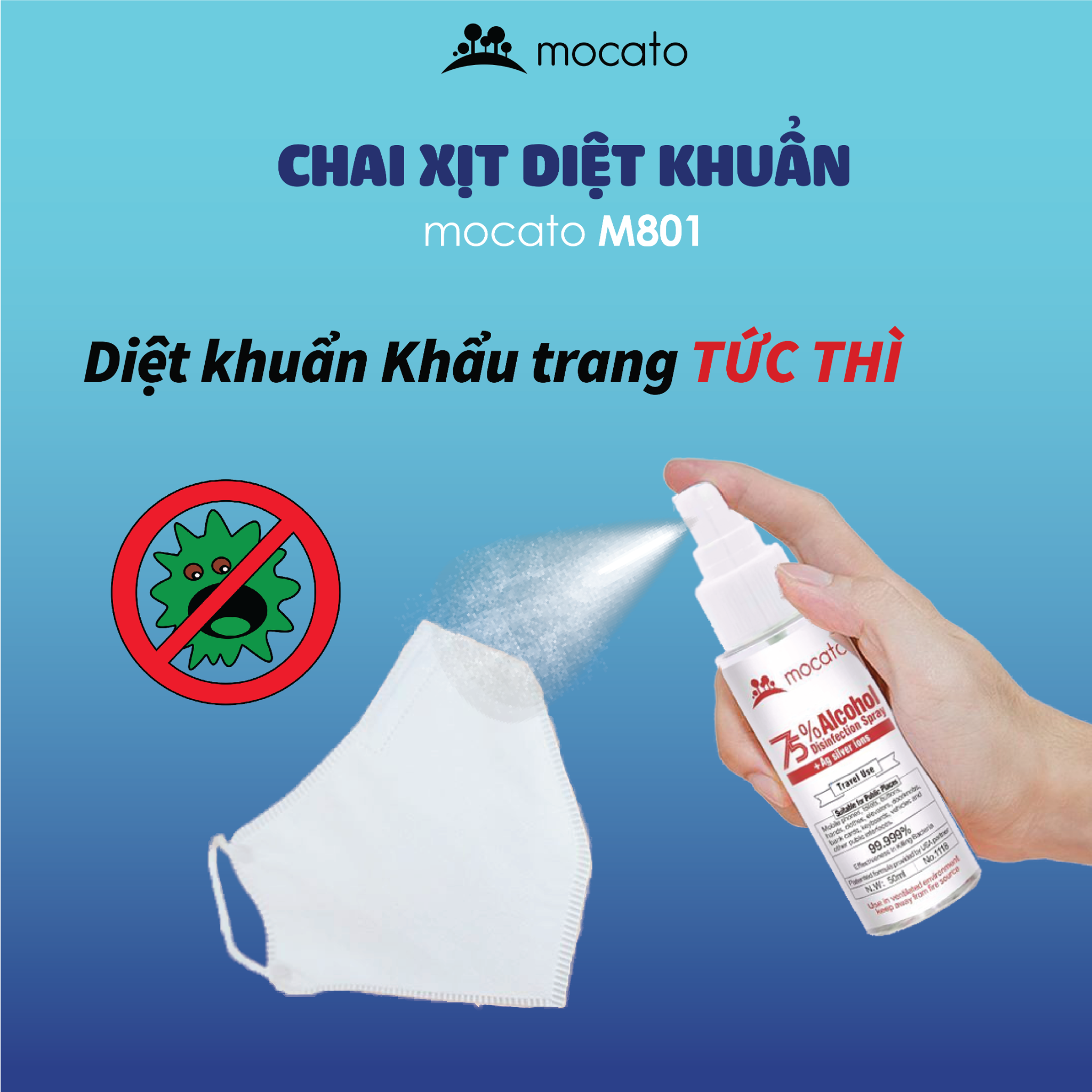 Chai Xịt Diệt Khuẩn Khử Mùi Mocato M801
