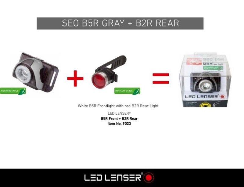Bộ đèn pin xe đạp LedLenser SEO B5R Grey Dual
