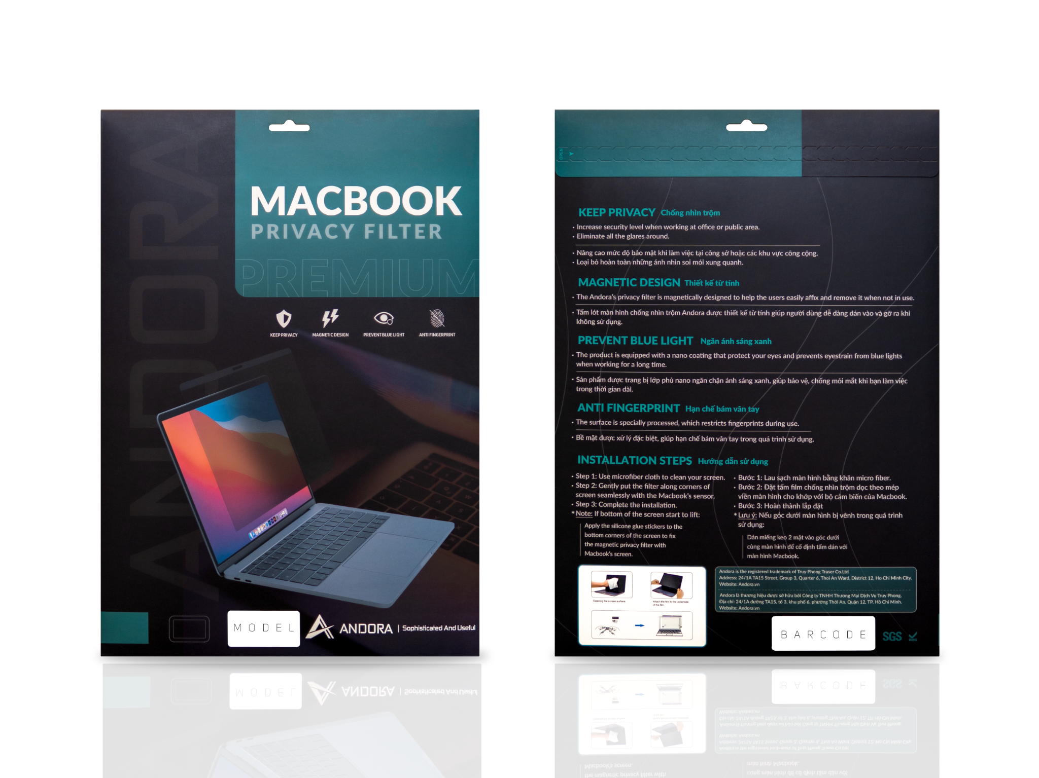 Tấm Film chống nhìn trộm Andora cho Macbook 2016 | MacBook Pro 15.4