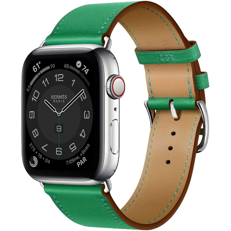 Apple Watch 44mm Hermès Silver Stainless Steel Case, Single Tour