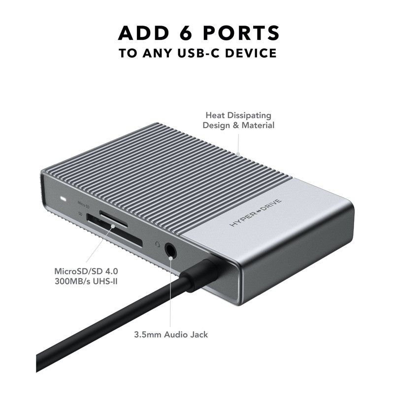 Cổng chuyển Hyperdrive 6-in-1 Gen 2 USB-C Hub
