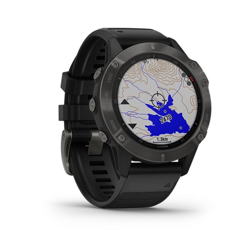 Garmin Fenix 6, Sapphire - Carbon Gray DLC with Black Band