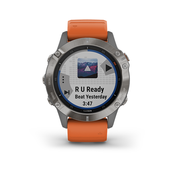 Garmin Fenix 6, Sapphire - Titanium with Ember Orange Band