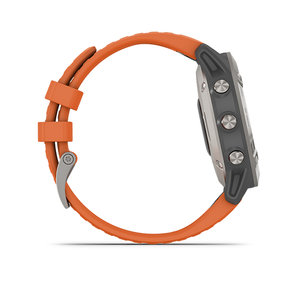 Garmin Fenix 6, Sapphire - Titanium with Ember Orange Band