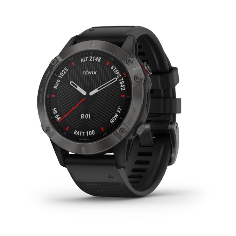 Garmin Fenix 6, Sapphire - Carbon Gray DLC with Black Band