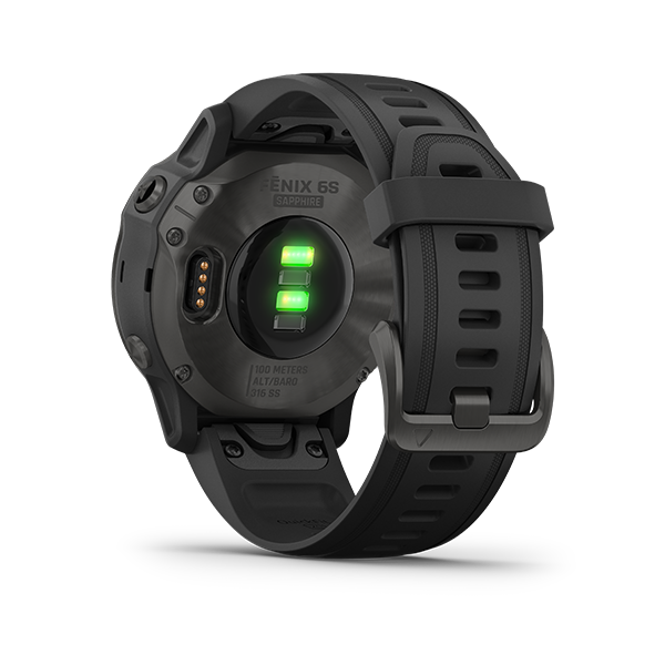 Garmin Fenix 6S, Sapphire - Carbon Gray DLC with Black Band