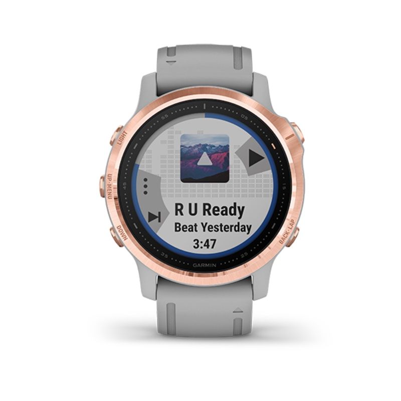 Garmin Fenix 6S, Sapphire - Rose Gold-tone with Powder Gray Band