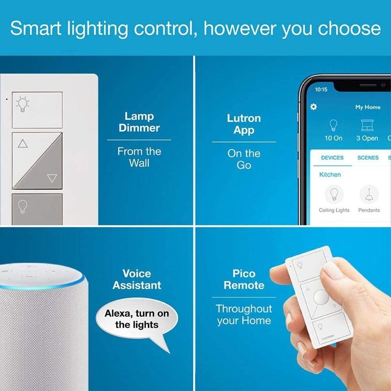 Lutron Caseta Wireless Smart Lighting Lamp Dimmer (2 count) Starter Kit - nhập khẩu