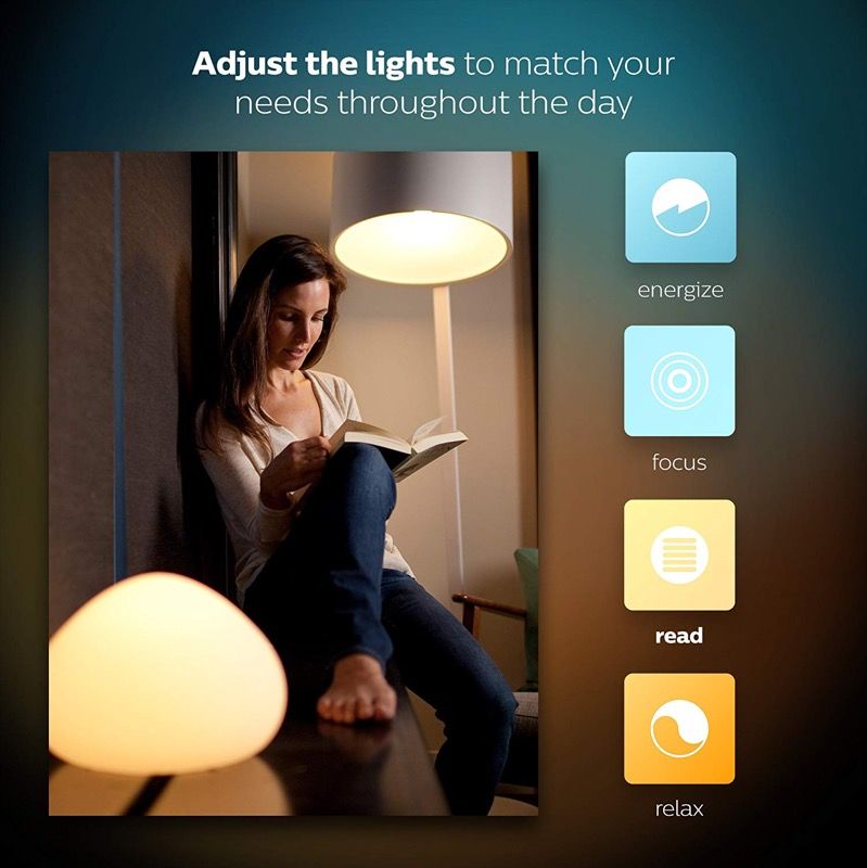 Philips Hue White and Color Ambiance Kit (4 x A19 Bulbs + 1 Hub)