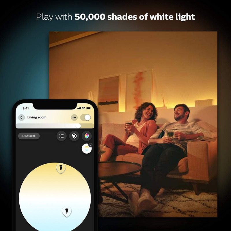 Philips Hue White and Color Ambiance Kit (4 x A19 Bulbs + 1 Hub)