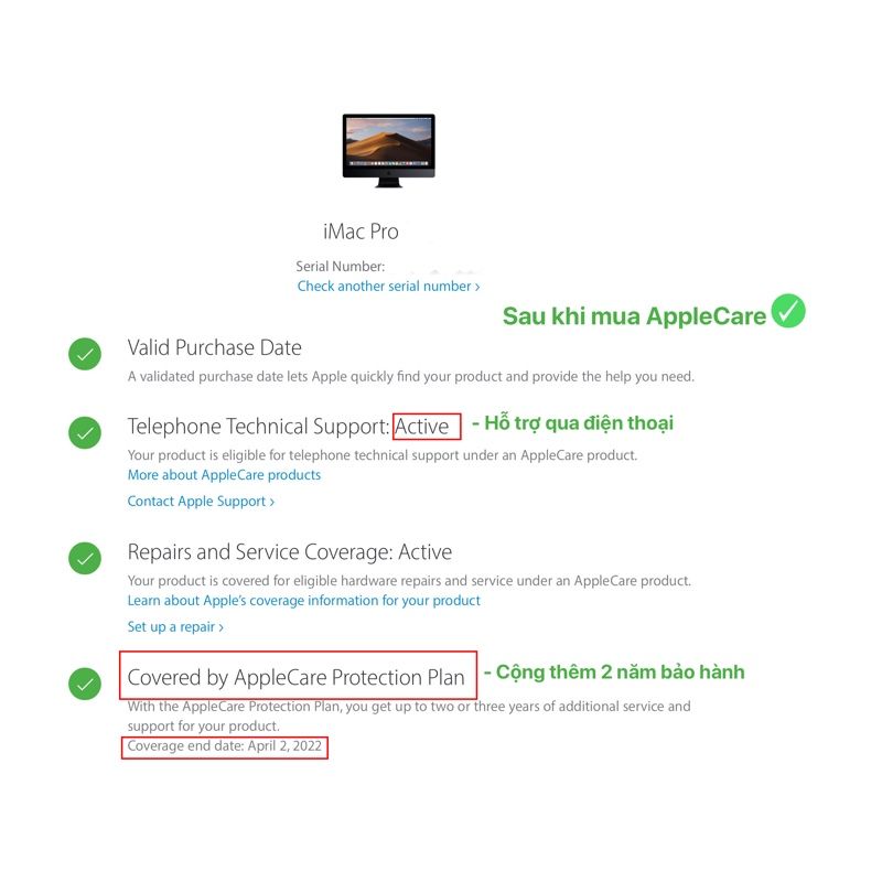 Gói bảo hành mở rộng AppleCare cho Mac Mini