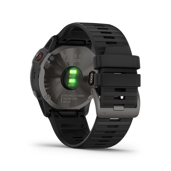 Garmin Fenix 6X, Sapphire - Carbon Gray DLC with Black Band