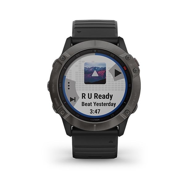 Garmin Fenix 6X, Sapphire - Carbon Gray DLC with Black Band