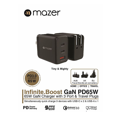 Củ Sạc Mazer Infinite.BOOST SuperMINI GaN PD65W Charger