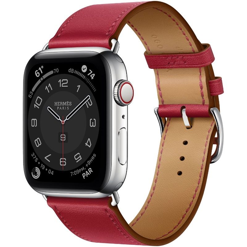 Apple Watch 44mm Hermès Silver Stainless Steel Case, Single Tour
